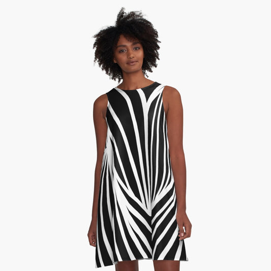 Double Tunnel - Black/White A-Line Dress