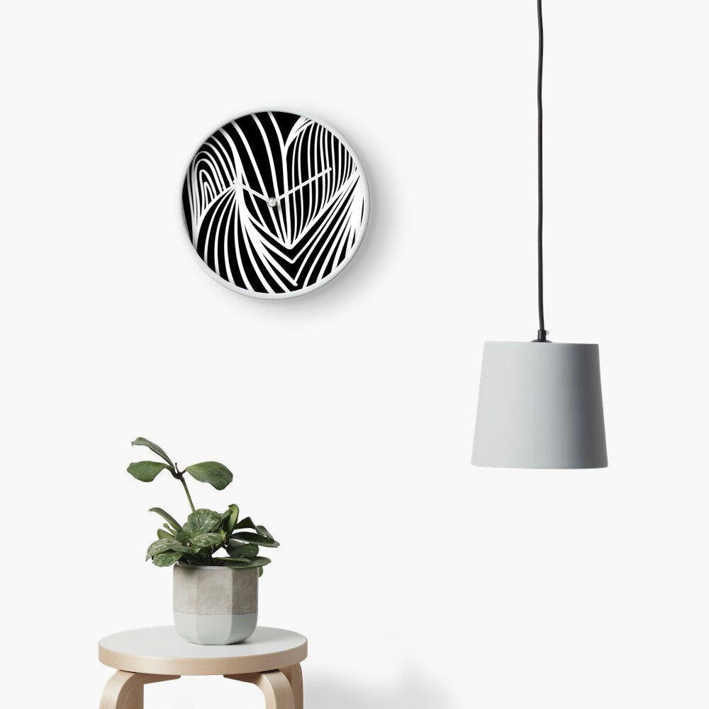 Double Tunnel - Black/White Clock