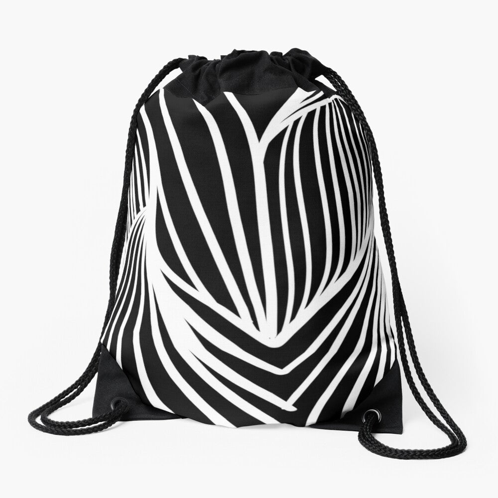 Double Tunnel - Black/White Drawstring Bag