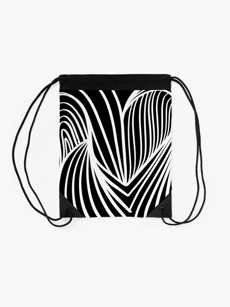 Double Tunnel - Black/White Drawstring Bag